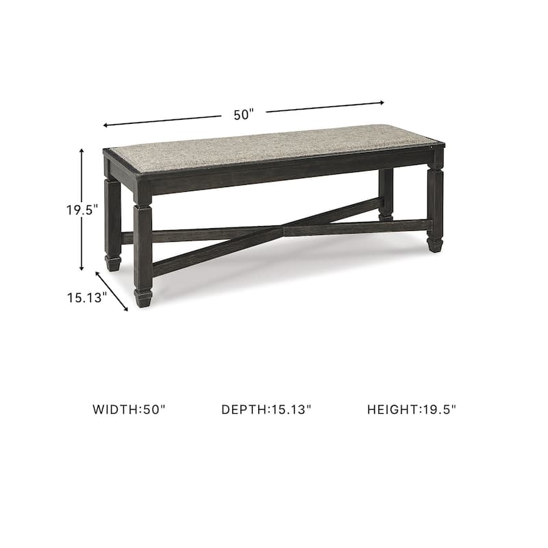 Signature Design By Ashley Tyler Creek Upholstered Dining Bench - Black/Grayish Brown
