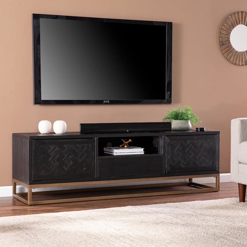 SEI Furniture Delgany Contemporary Black Media TV Stand for TV's up to 63"