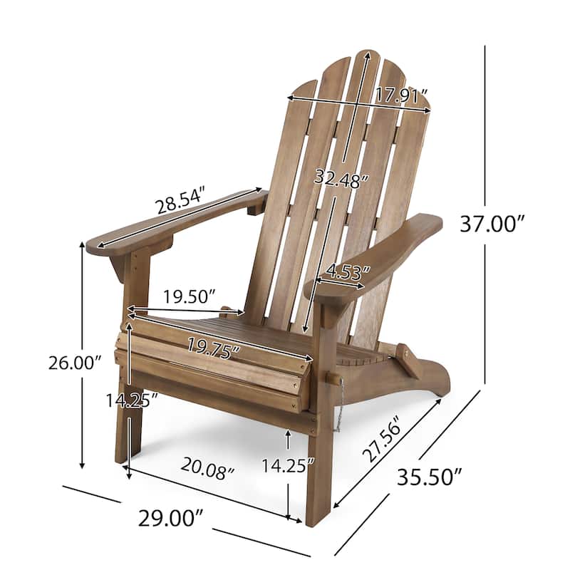 Hollywood Foldable Acacia Adirondack Chair by Christopher Knight Home