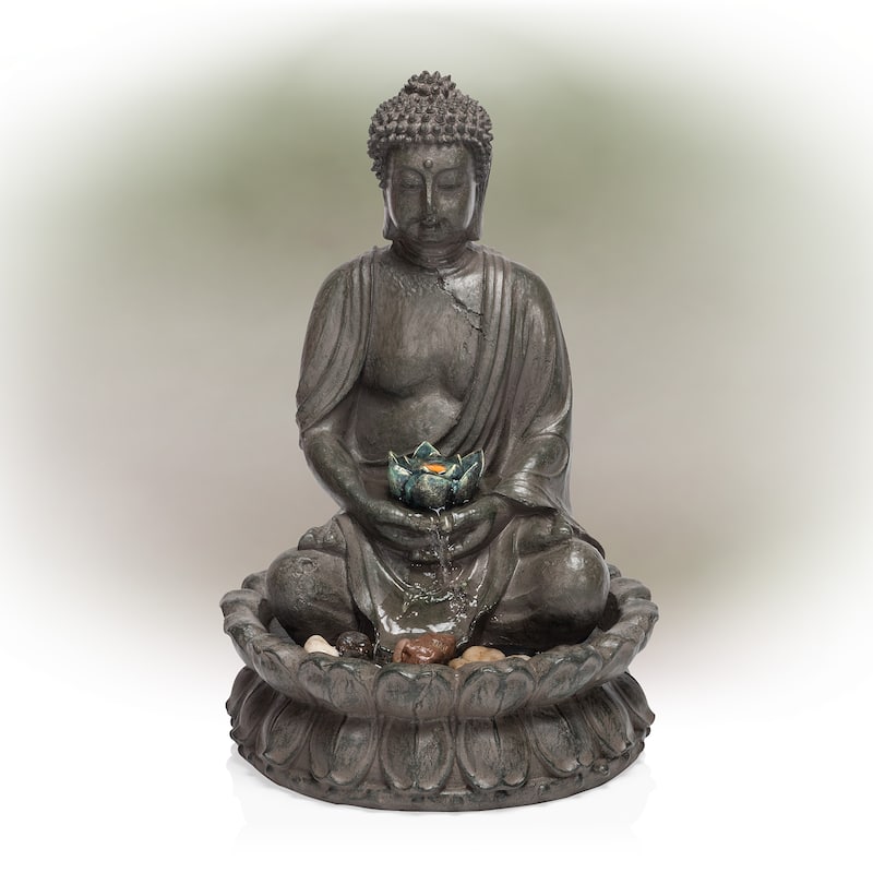 Tabletop Buddha Water Feature with LED light