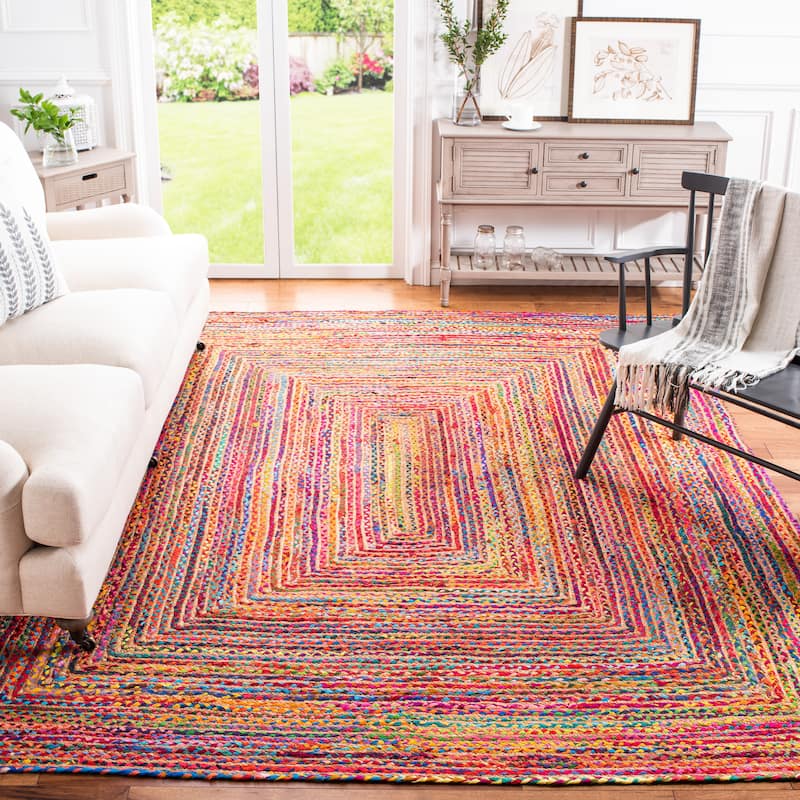 SAFAVIEH Handmade Cape Cod Marget Boho Coastal Jute Rug - 6' x 9' - Red/Multi - Rectangle