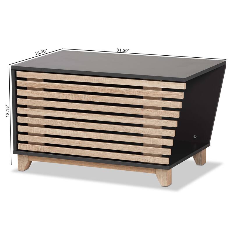 Eckhart Modern and Contemporary Two-Tone Wood Cat Litter Box & House
