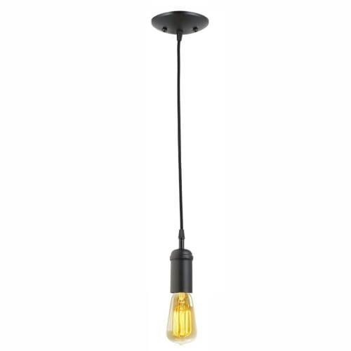 Globe Electric 64906 Vintage 1 Light Hanging Pendant with Black Rope