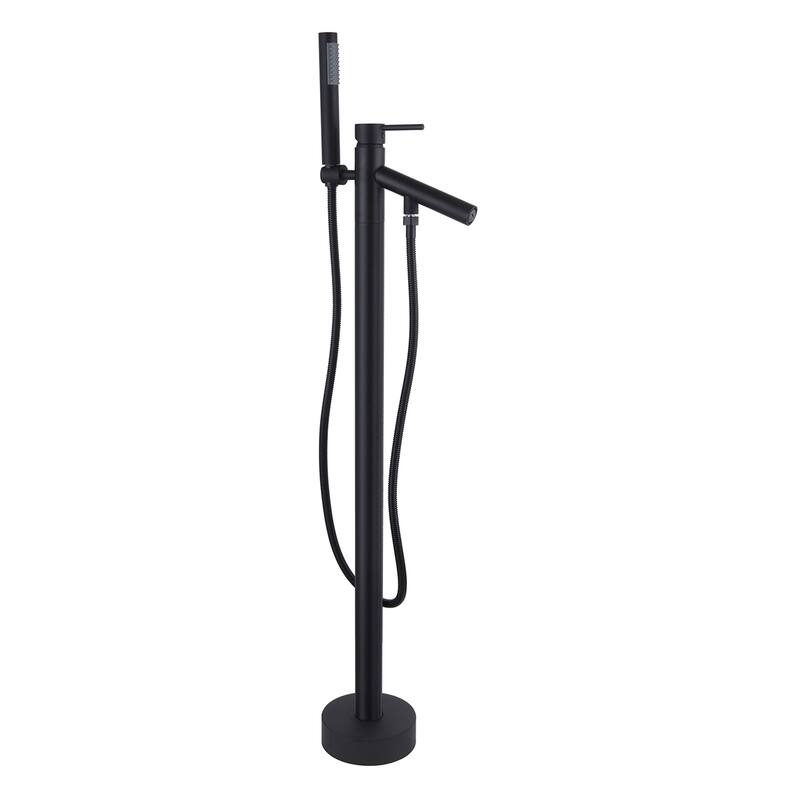 Topcraft Floor Mounted Bathtub Filler with Handheld Showerhead - Matte Black