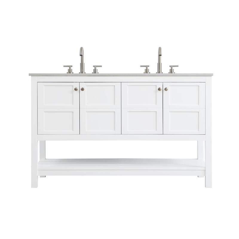 Elegant Lighting VF16454D Theo 54" Free Standing Double Basin Vanity - White