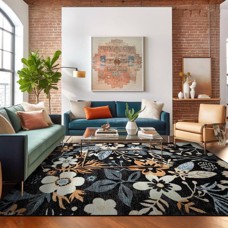 Beige Multi Garden Floral Stylish and Durable Area Rug