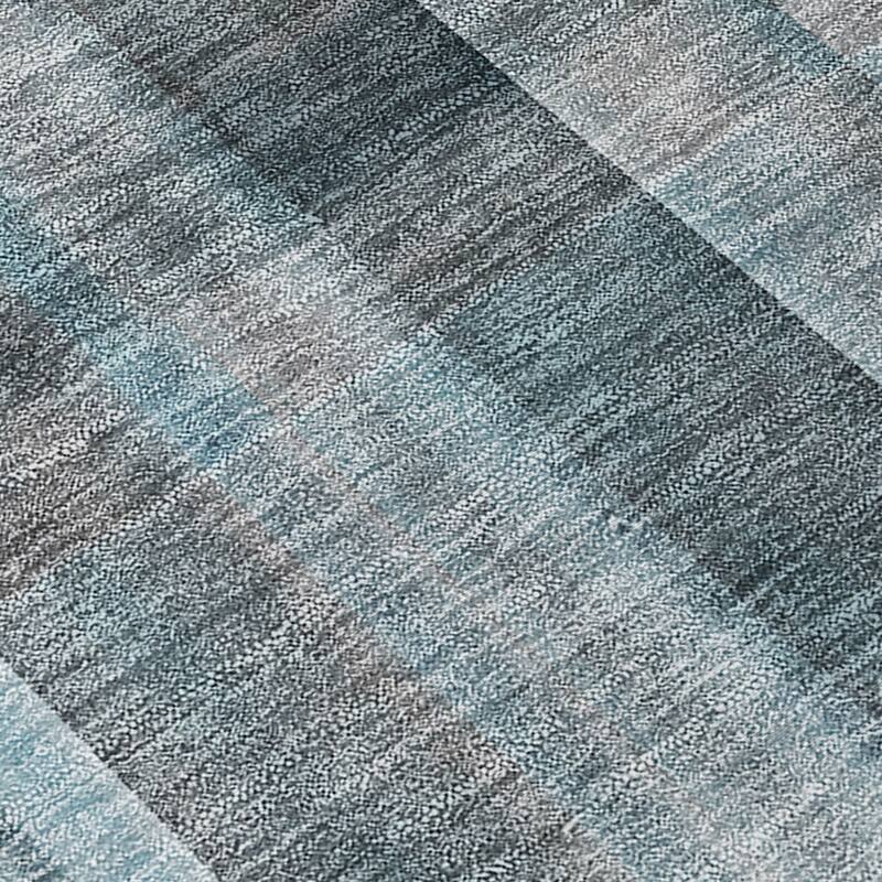 Machine Washable Indoor/ Outdoor Plaid Chantille Rug