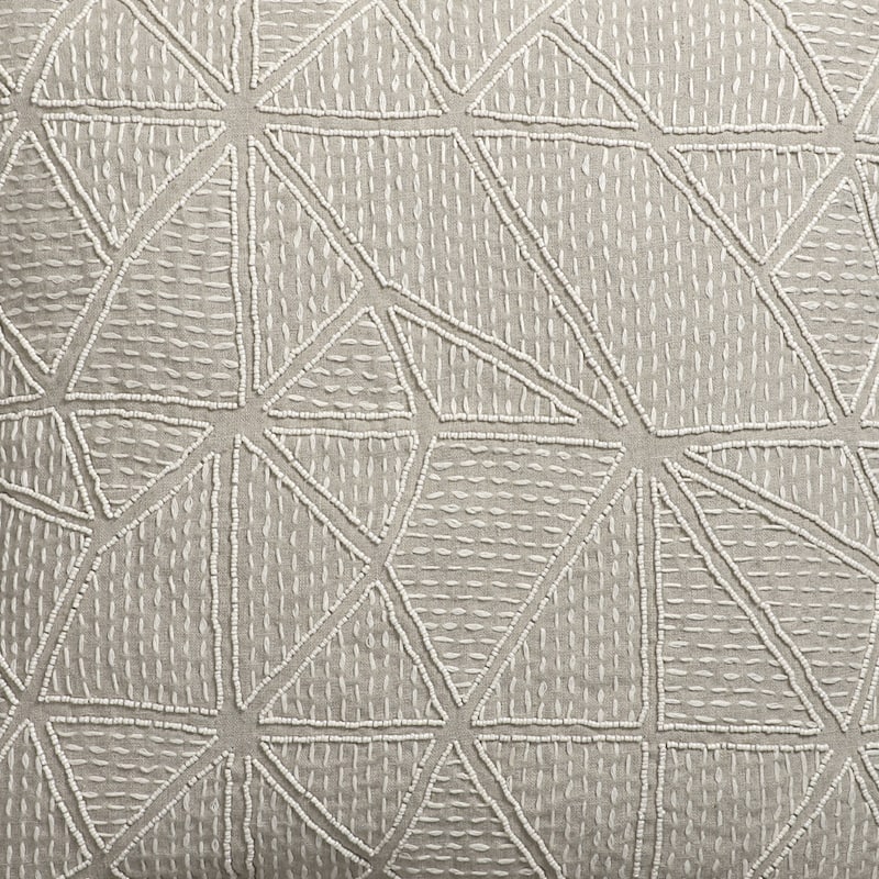 Sevita Hand-Woven Beige/Ivory Botanical Linen Throw Pillow, 20" x 20"