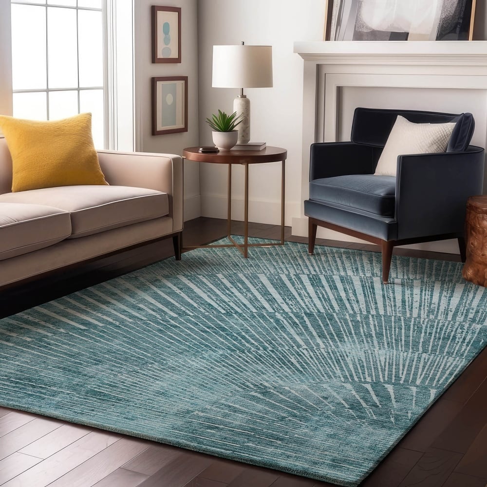 Premium Washable Super Soft Modern Starburst Mayfield Rug