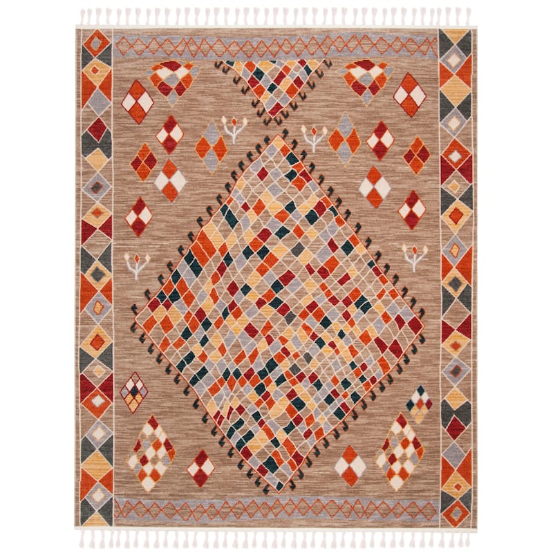 SAFAVIEH Farmhouse Delja Boho Tribal Polyester Rug
