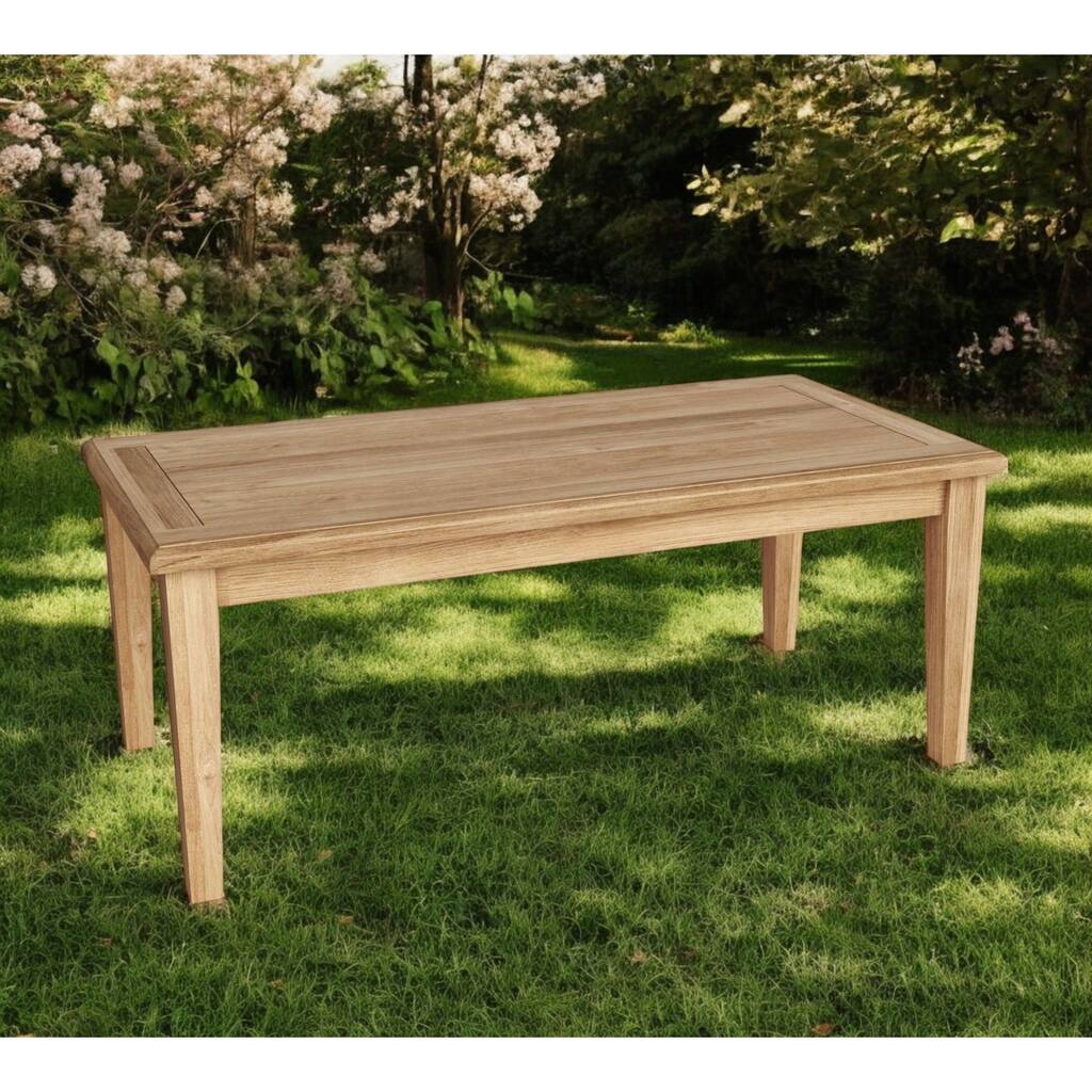 HomeRoots 47" Natural Solid Wood Outdoor Coffee Table