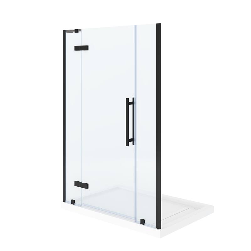 OVE Tampa Alcove Frameless Pivot Hinge Shower Door Kit with Base Pan, 2025