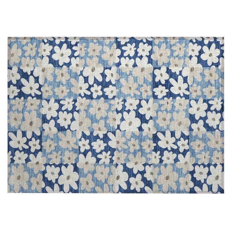 Machine Washable Indoor/ Outdoor Floral Krissy Chantille Rug