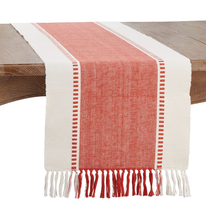 Long Table Runner With Striped Design - 16"x72" - Orange