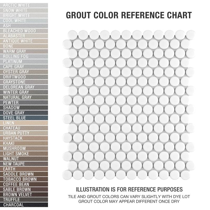 Merola Tile Metro Penny Glossy White 9-3/4" x 11-1/2" Porcelain Floor and Wall Tile