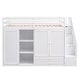 preview thumbnail 10 of 14, Twin Size Loft Bed with 3 Shelves, 2 Wardrobes and 2 Drawers, Ladder with Storage,Multifunctional Loft Bed