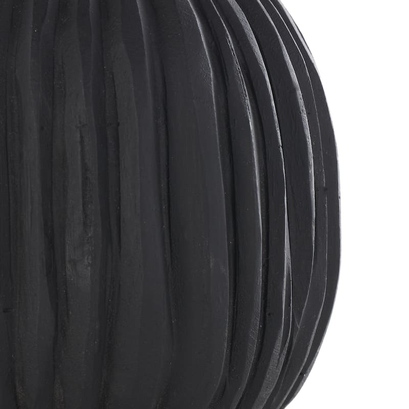 Teak Wood Handmade Carved Orbs & Vase Filler with Ridges - Set of 3 Brown or Black - Roche River Decor