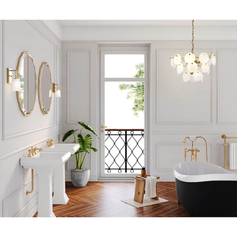 Spenser Collection One-Light Brushed Gold Industrial Vanity Light - 4.5 in x 5.75 in x 10.62 in