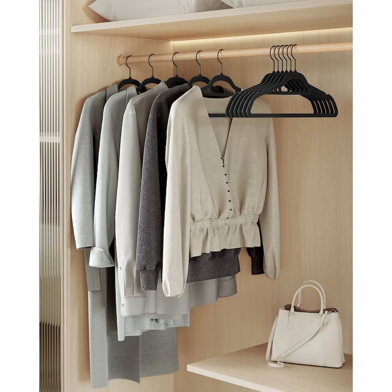 Clothes Slim Velvet Hanger with Rose Gold Swivel Metal Hook and Shoulder Notches Perfect for Heavy Coats or Camisoles