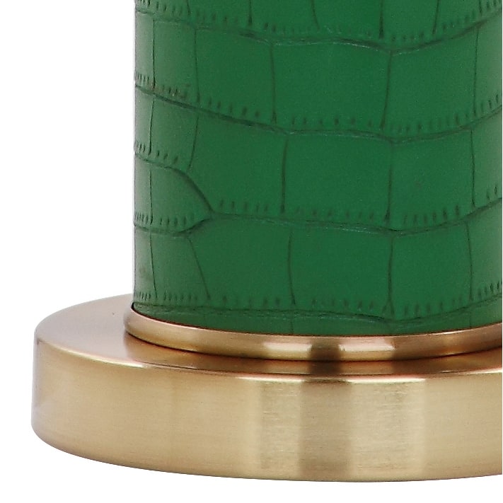 SAFAVIEH Lighting Tomika 32-inch Faux Alligator Grey Table Lamp (Set of 2) - 15"x15"x31.5" - 15Wx15Dx32H