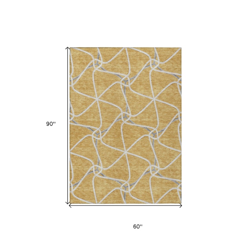 HomeRoots Geometric Contemporary Rectangle Outdoor Rug