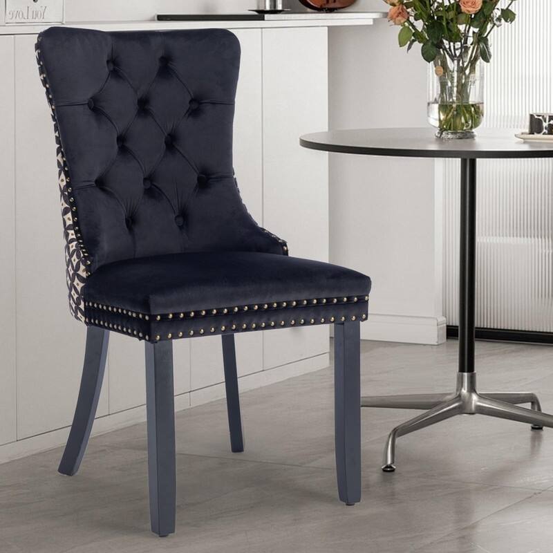 Tufted Naliheads Solid Wood Upholstered Dining Chairs (Set of 2)