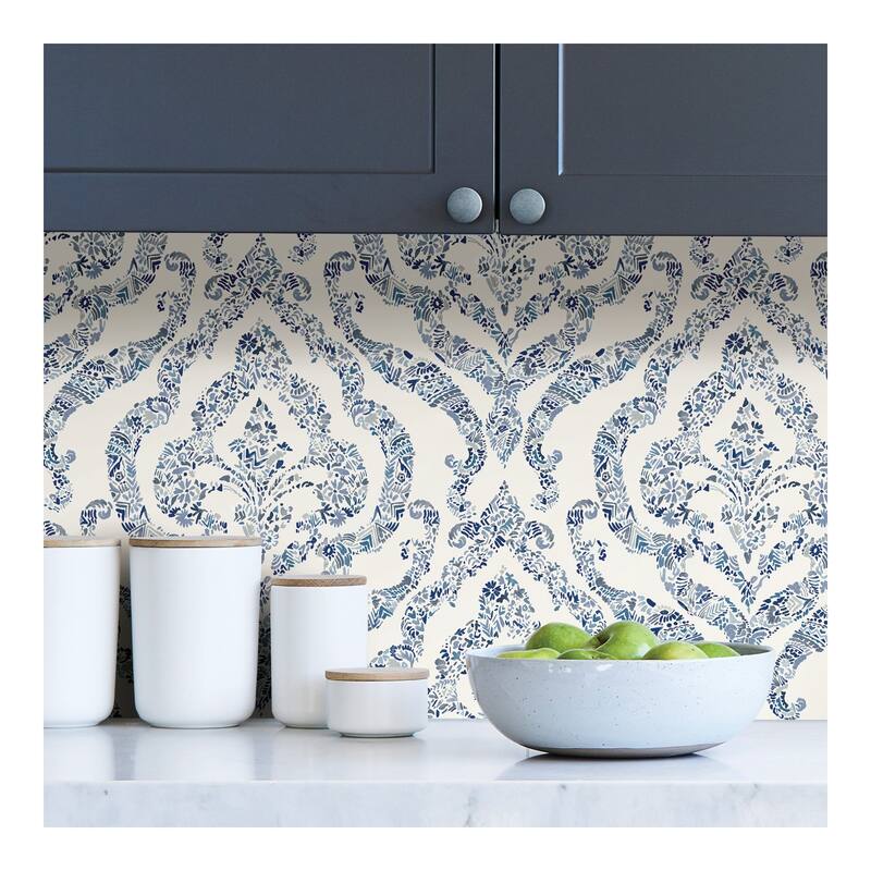 NuWallpaper Blue Guildford Peel & Stick Wallpaper - 216in x 20.5in x 0.025in