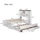preview thumbnail 17 of 21, Captain Bed with Bookcase Headboard, Solid Wood Storage Platform Bed with Trundle & 3 Storage Drawers, for Kids Girls Boys