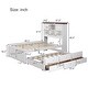 preview thumbnail 9 of 8, Pine Wood Captain Platform Bed with Trundle Bed, Full Size Captain Bookcase Bed with 3 Spacious Under Bed Drawers Casual