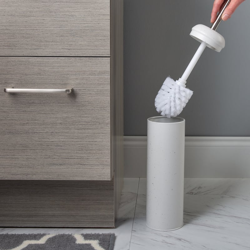 Elle Décor Speckled Design Toilet Brush & Holder in Black