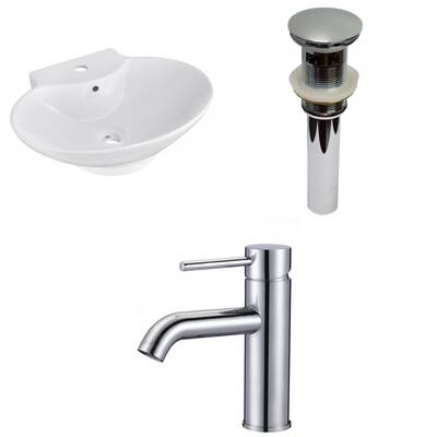 American Imaginations 22.75-in. W Above Counter White Vessel Set For 1 Hole Center Faucet