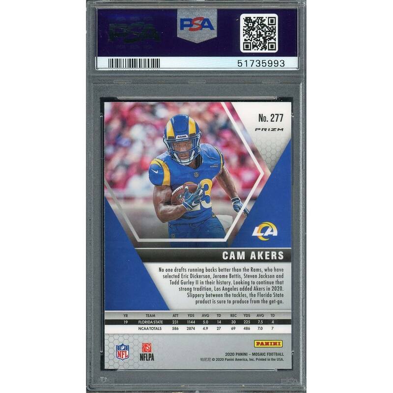 Cam Akers 2020 Panini Mosaic Football Rookie Card #277 PSA 10 - 8'6" x 11'6"