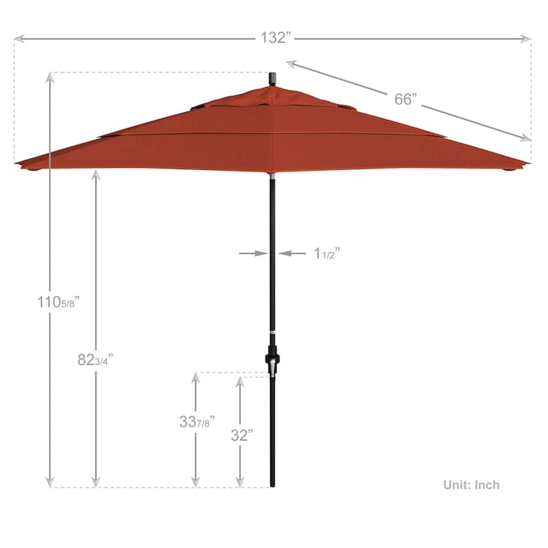 California Umbrella 11-Foot Market Umbrella in Bronze
