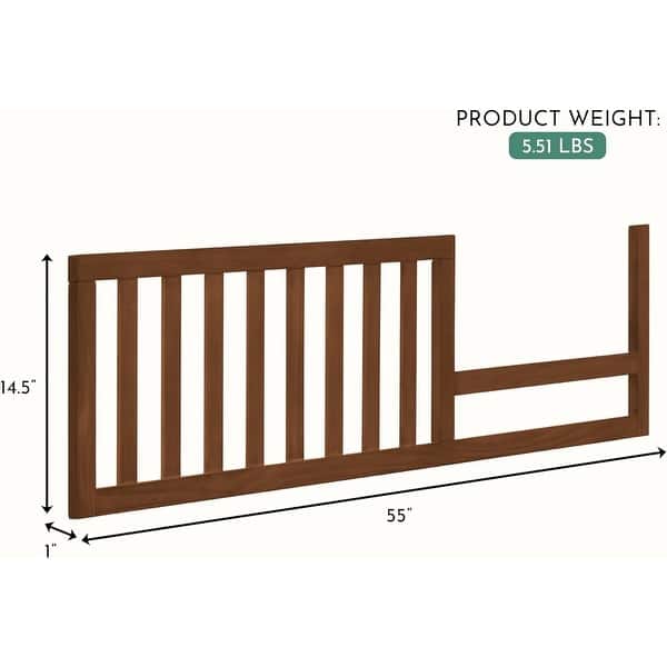 Evolur Convertible Crib Toddler Guard Rail in Walnut