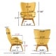 preview thumbnail 47 of 76, Hariata Mid-Century Modern Wingback Fabric Chair/Ottoman Set by Christopher Knight Home