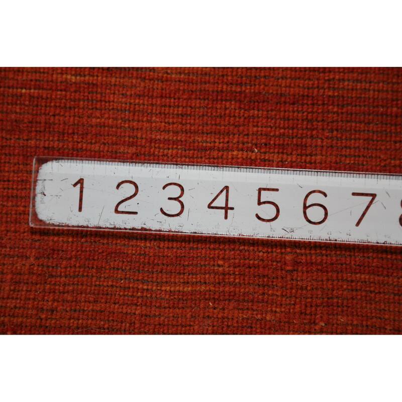 Orange Tribal Gabbeh Indian Rug Hand-Knotted Wool Carpet - 4'7" x 6'6"
