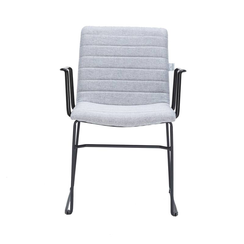 Zylar Ergonomic Guest Chair with Leather, Stainless Steel Base, High-Density Foam, Modern Design for Office or Waiting Room