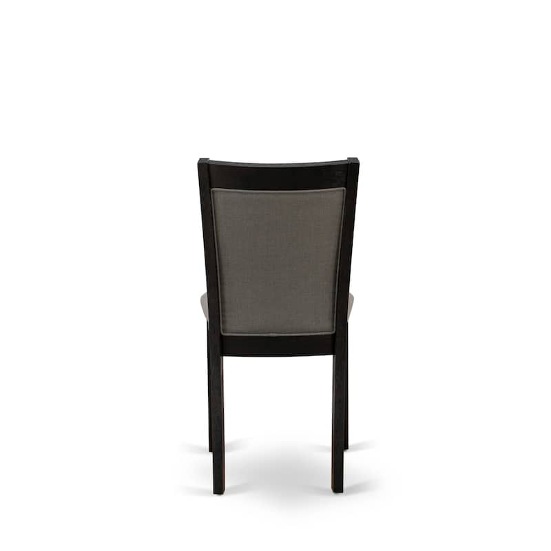 East West Furniture Monza Parson Dining Chairs - Linen Fabric Upholstered Chairs, Set of 2, (Finish Options)