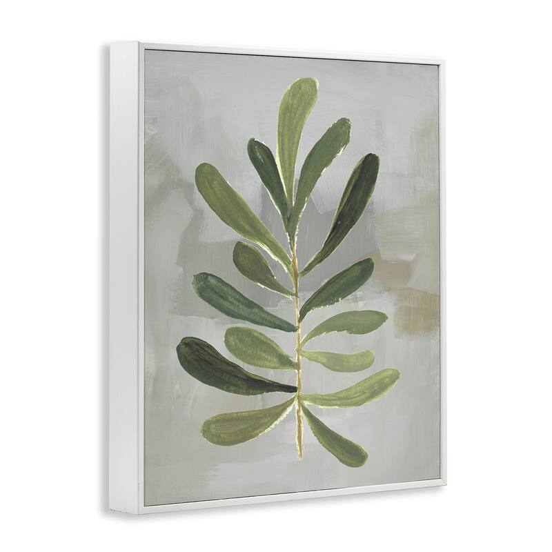 Stupell Single Green Leaf Branch Framed Giclee Art Design By Lanie Loreth