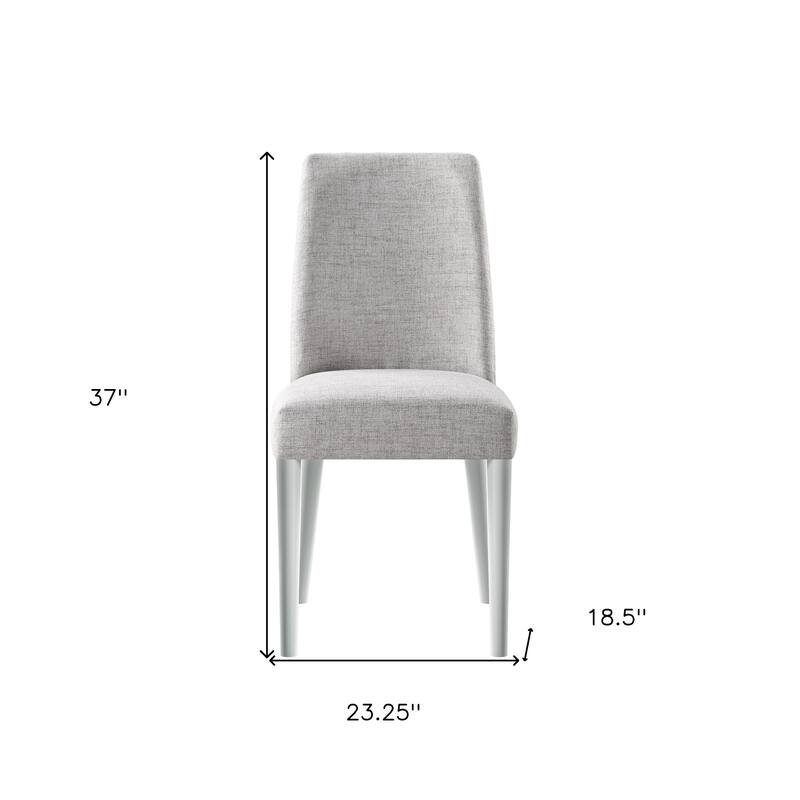 HomeRoots 23" Gray Solid Wood And Fabric Upholstered Parsons Chair - 23.25 in. x 37.00 in. x 18.50 in.