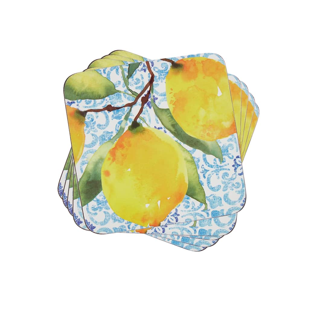 Portmeirion Amalfi Lemons Coasters, Set of 6 - Yellow