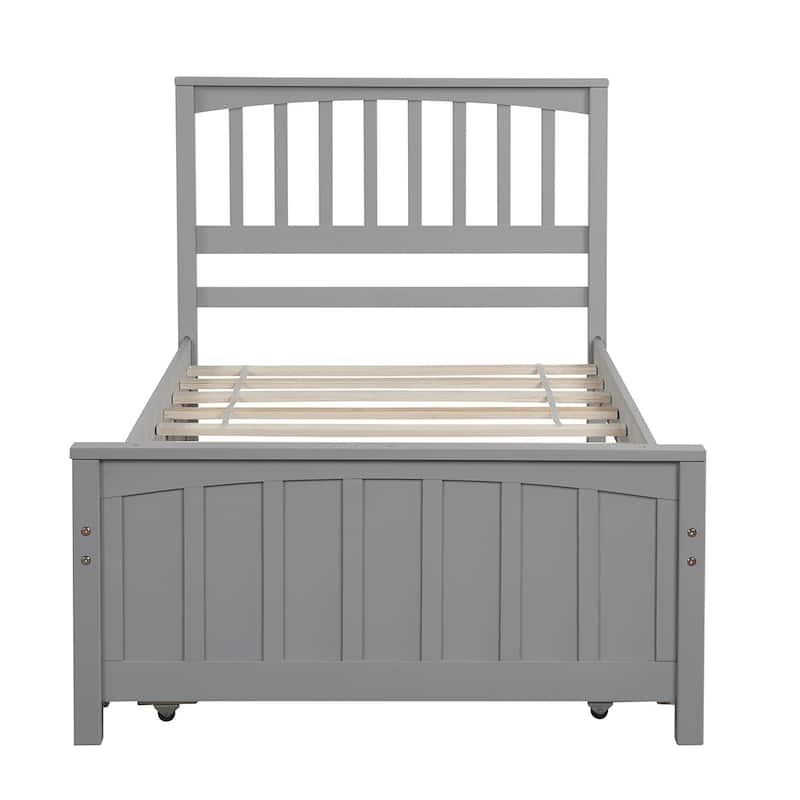 Merax Twin-size Platform Bed with a Trundle