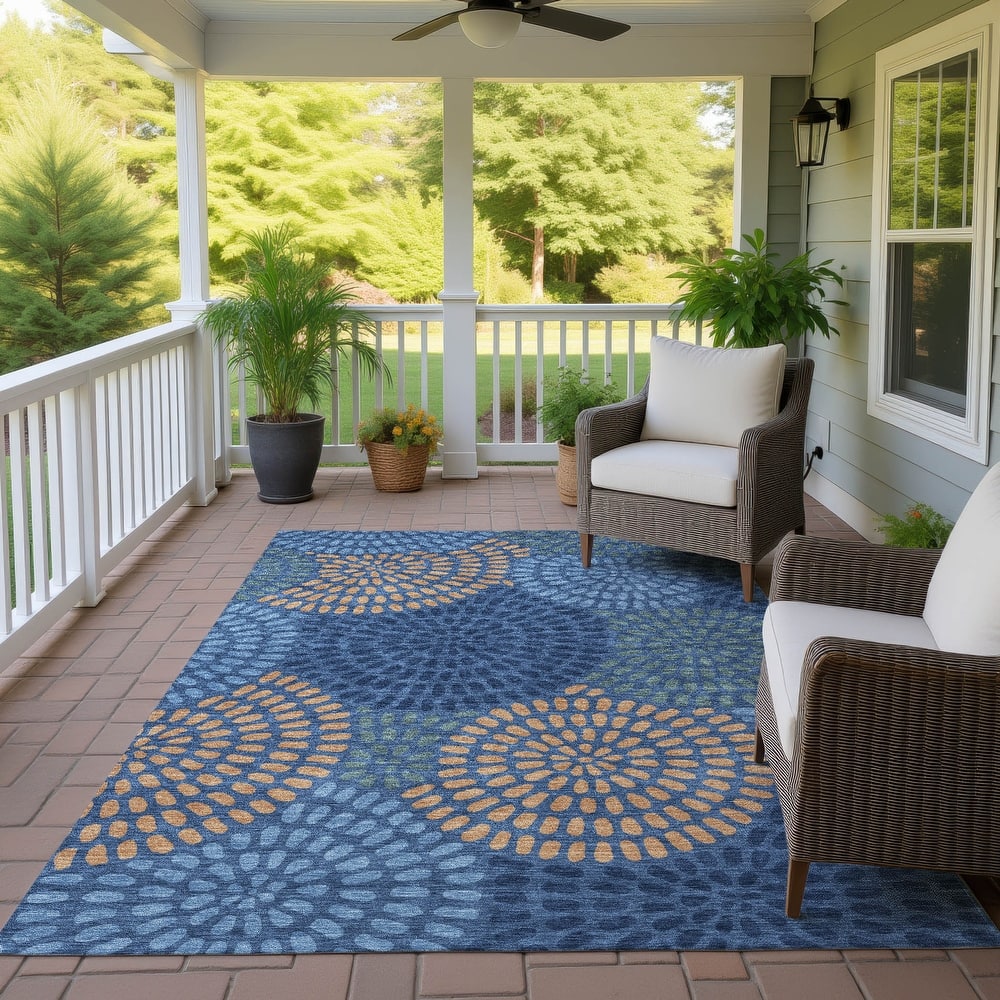 Machine Washable Indoor/ Outdoor Casual Ric Chantille Rug