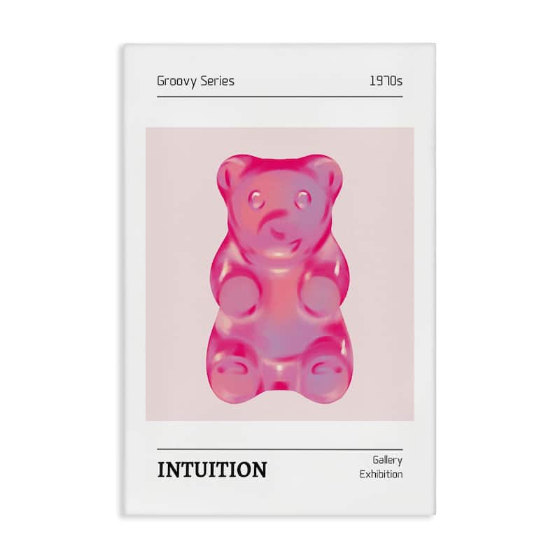 Stupell Intuition Phrase Candy Bear Canvas Wall Art Design By LSR Design Studio - 24 x 36