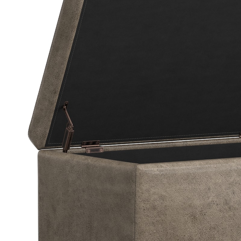 WYNDENHALL Franklin 48-in. Wide Contemporary Rectangular Storage Ottoman