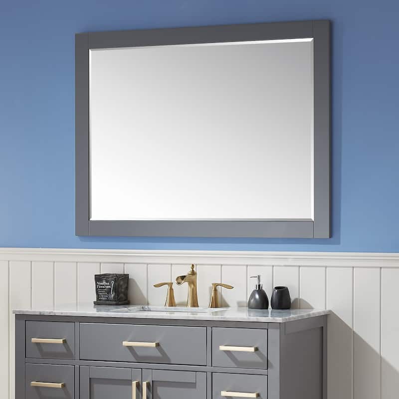 Altair Ivy Rectangular Bathroom Wood Framed Wall Mirror