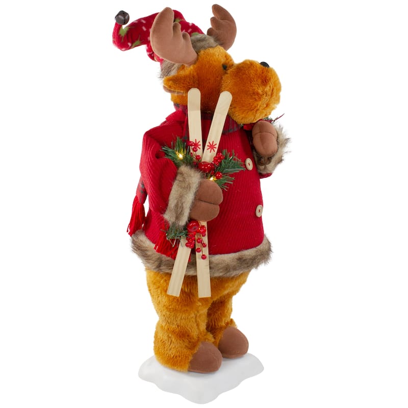 24" Lighted and Animated Musical Moose Christmas Figure