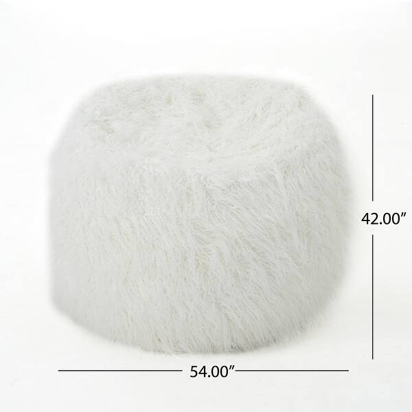 dimension image slide 1 of 4, Lachlan Glam Faux Fur Bean Bag Chair by Christopher Knight Home