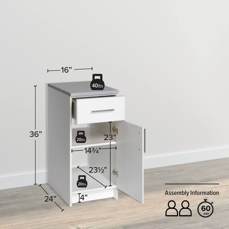 Prepac 'Winslow Elite' 16-inch Base Cabinet, Multiple Finishes - 16 Inch - 16 Inch