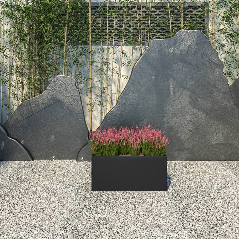 Bloom Rectangular Planter in Fiberstone and MgO Clay for Indoor Outdoor